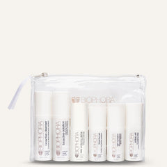 Contents of Biophora Acne/Oily Kit: Bioactive Cleanser, Bioactive Solution, Bioactive Gel, Light Hydration, Antibac Veil, Mineral SPF30